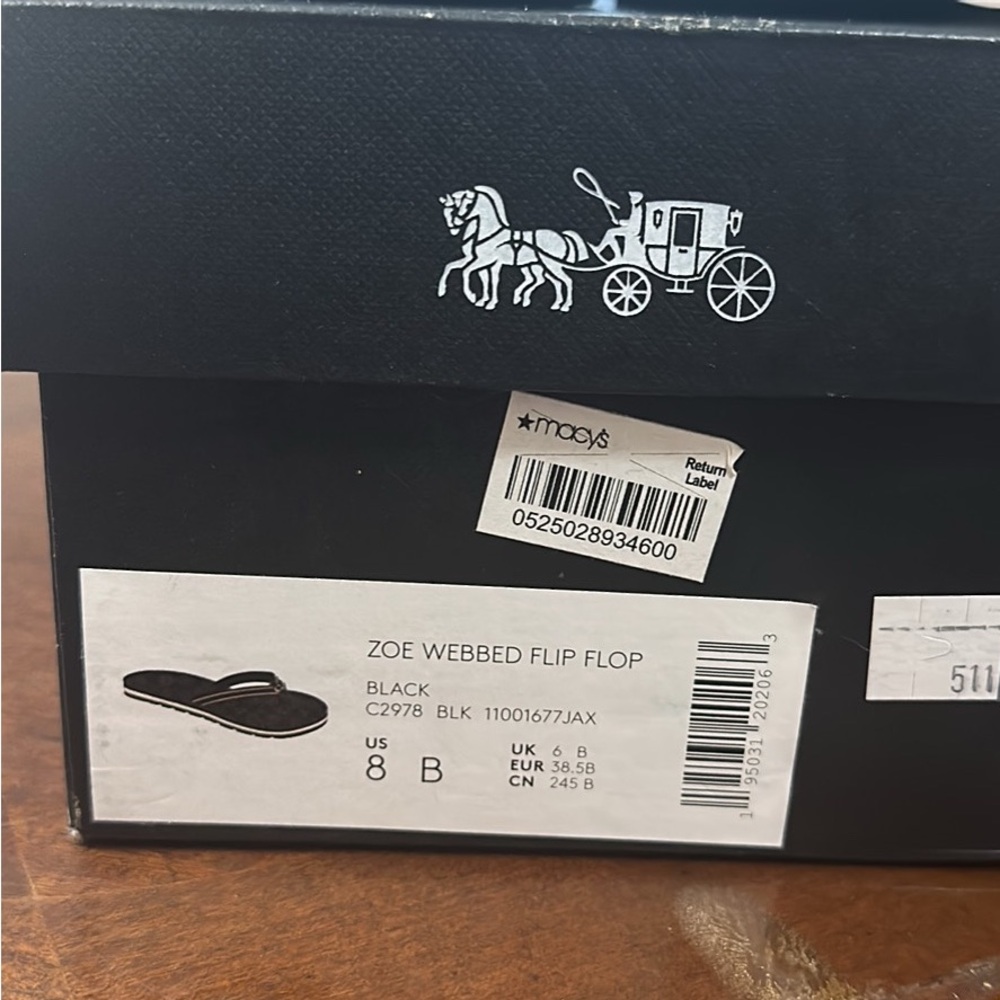 Coach Black and Cream Flip Flops - Picture 3 of 3
